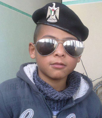 Hossam Hossam Abu Qaynas, 7, (another of Fatima Abu Jame’s grandsons), july 20