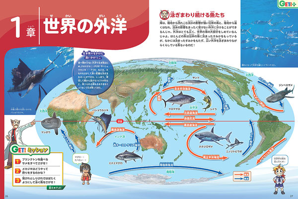 KADOKAWA「魚」図鑑・第１章　世界の外洋／Photoshop