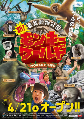 東武動物公園ポスター「モンキーワールド」／Photoshop