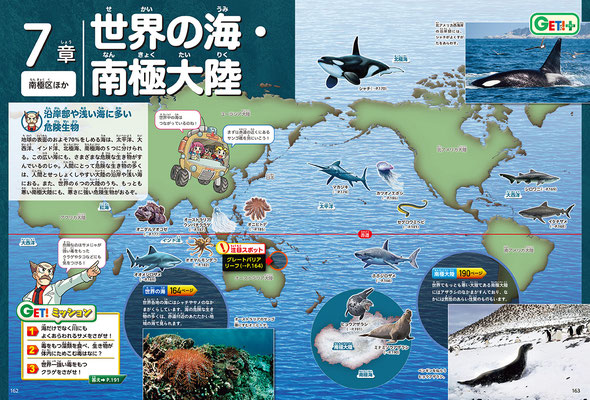 KADOKAWA「GET!危険生物」図鑑・第７章世界の海扉／Photoshop