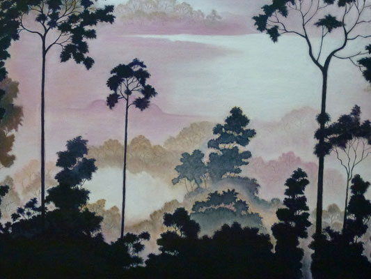 Bild: Gemälde aus der Ausstellung im Tempel Pura Bukit Sari in Ubud auf Bali