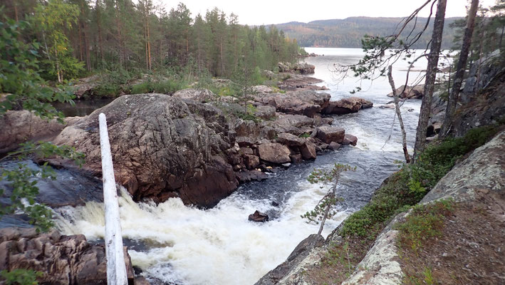 Bild: Muddusälven Wasserfall Mündung Stora Luleälven