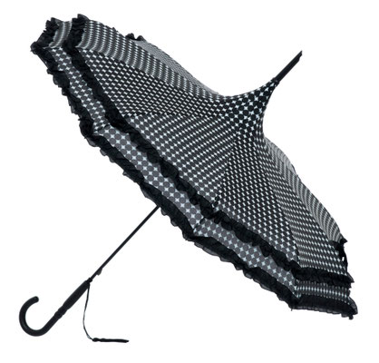 Boutique Pagoda with Frill/Black Spots Black