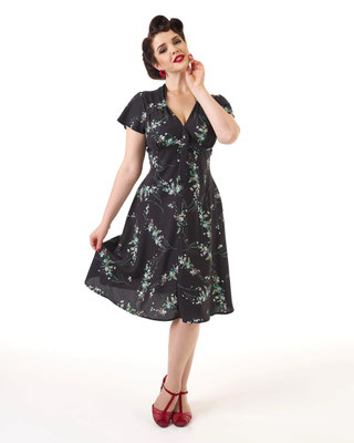 Pretty Retro - Pretty 40s Tea Dress in Black Floral