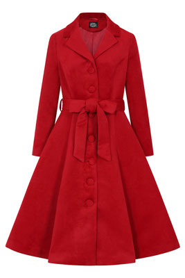 Hearts & Roses - Linda Swing Coat Red
