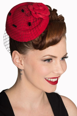 Banned - Marilyn Fascinator Red