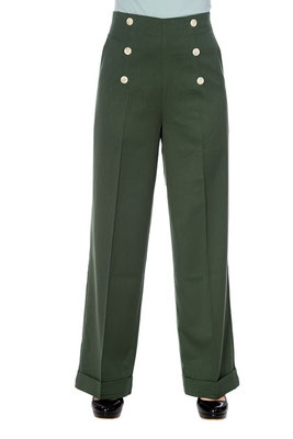 Marlene Highwaist Sailor Pants Green