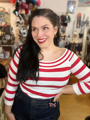 Banned - Ahoi Striped Top Red/White