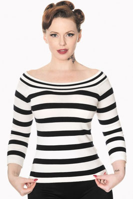 Banned - Ahoi Striped Top Black/White