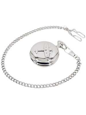 Revival Vintage - Spitfire Embossed Silver Quartz Pocket Fob Watch