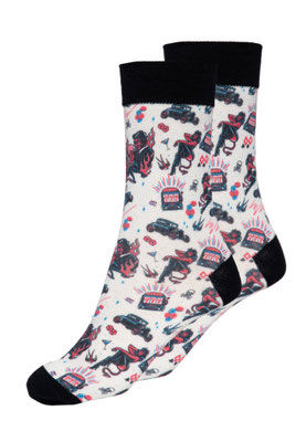 King Kerosin - Rockabilly Devil Socks, Offwhite