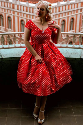 Red Polka Rockabilly Dress