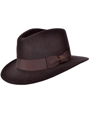 Revival Vintage - 1940s Look Brown Pure Wool Fedora