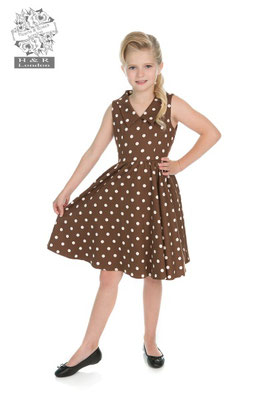 Hearts & Roses - Ravishing Chocolate Polka Dot Swing Dress Kids