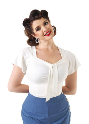 Retro Tie Top Ivory