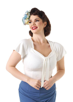Pretty Retro - Pretty Tie Top - Ivory