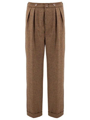 Revival Vintage - Granville Notch Back Trousers - Cedar Brown