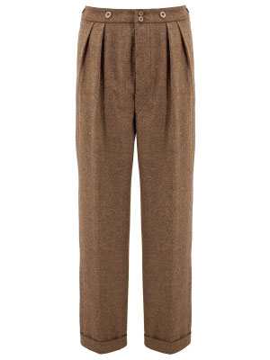 Revival Vintage - Granville Notch Back Trousers - Cedar Brown
