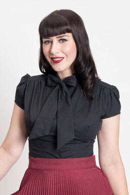 1940s Vintage Schluppenbluse Blouse Black