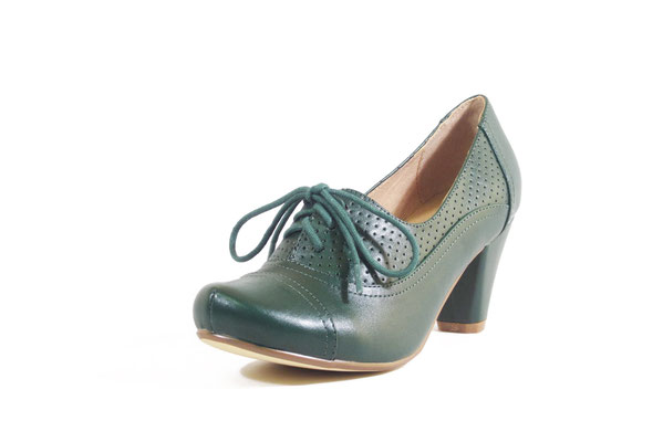 Chelsea Crew - Maytal Lace up Vintage Heels, Dark Green