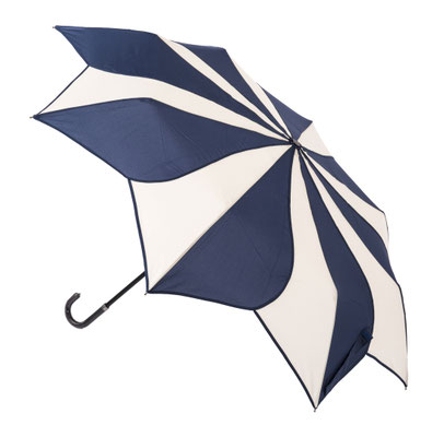 Everyday Swirl Folding Umbrella Navy/Cream
