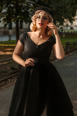 Dolly & Dotty - Lily Off Shoulder 50's Inspired Evening Dress Black