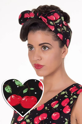 Dolly & Dotty - Rockabilly Tie Headband Cherry