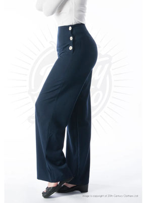 Pretty Retro - Pretty 1940s Wide Leg Trousers in Navy
