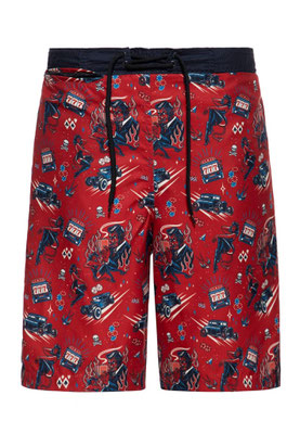 King Kerosin - Swim Shorts Rockabilly Devil Red