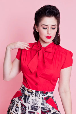 Heart of Haute - Estelle Blouse Red