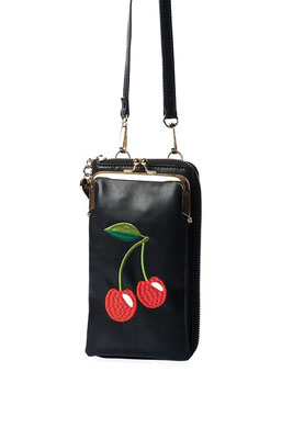 Banned - Cherry Pie Phone Bag black