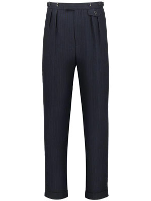 Revival Vintage - 1940s Vintage Harry Fishtail Back Trousers in Indigo Blue