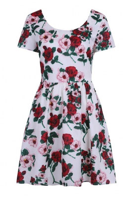 Banned - Rose Dress White
