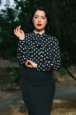 Polkadot Schluppenbluse