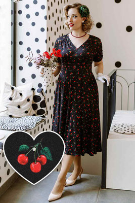 Dolly & Dotty - Julia Retro Black Cherry Tea Dress