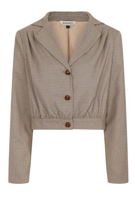 Banned - Robin Houndstooth Jacket Brown