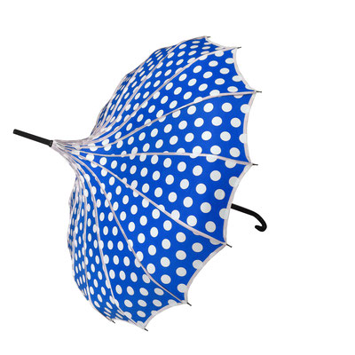 Soake Umbrella - Ribbed Polka Dot Pagoda Blue