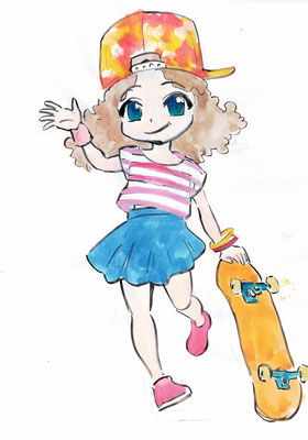 Hinako skateboarder girl