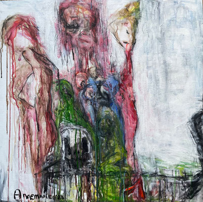 “Only for lovely people”  |  80 x 80 cm  |  Aquarel op linnen
