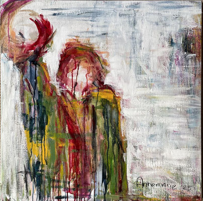 “Peace?”  |  80 x 80 cm  |  "Aquarel op linnen"