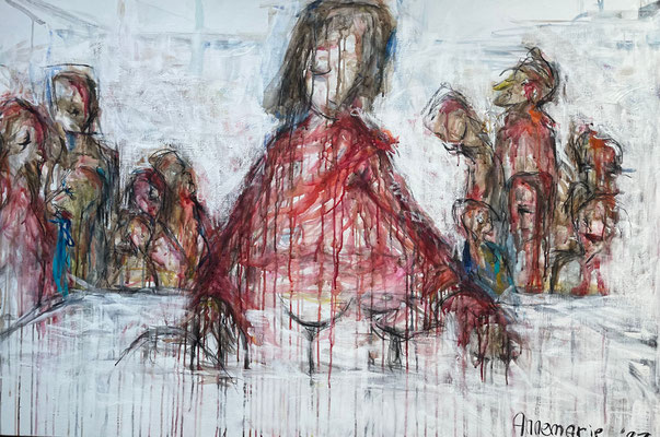 “See you later”  |  100 x 150 cm  |  Aquarel op linnen
