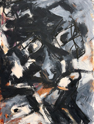 “Donkere blik”  |  36 x 48 cm  |   Acryl op papier