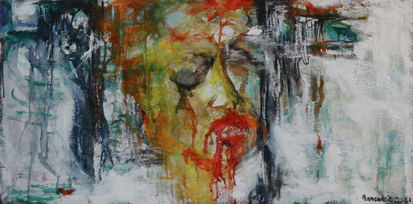 “Keep silent or speak”  |  50 x 100 cm  |  Aquarel op linnen