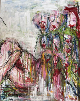 “Down”  |  80 x 100 cm  |  "Aquarel, acryl op linnen"