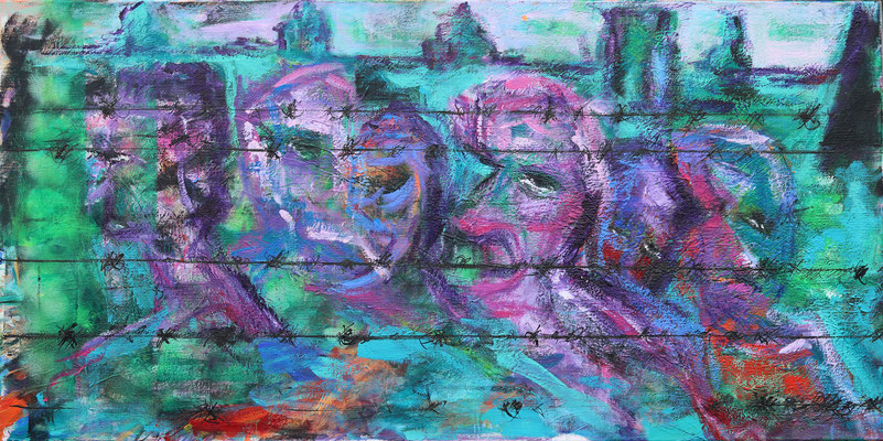 “Vechten”  |  60 x 120 cm  |  Acryl op linnen