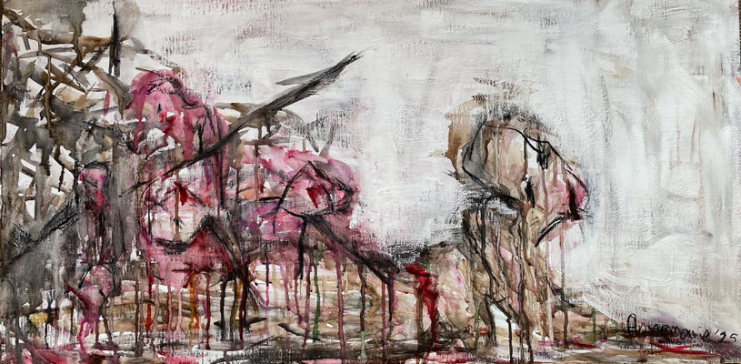 “Can I help you?”  |  50 x 100 cm  |  "Aquarel op linnen"