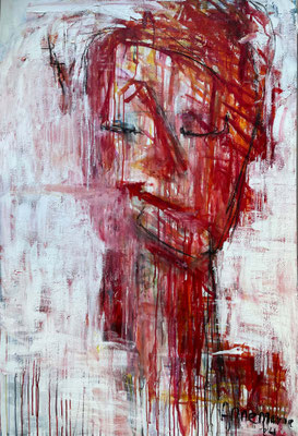 “First lesson to laugh”  |  150x100  |  Aquarel,Acryl op linen"