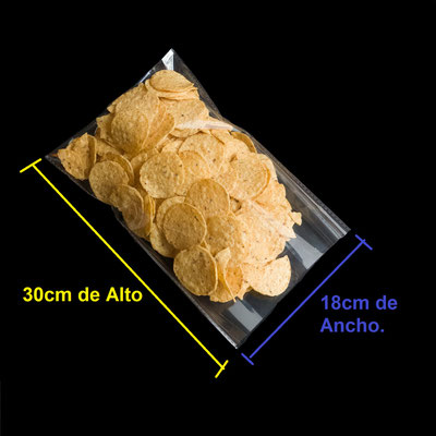 Bolsa de celofán 18x30 centímetros.