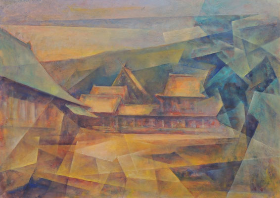 akira nakao Öl auf Japanpapier, 50x65cm, Izumo Shinto Schrein/出雲大社 