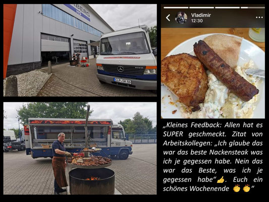 Heute Mittag durfte ich für die Terberg HS GmbH im ecopark Emstek grillen. Und wenn ich dann anschließend per WhatsApp noch so ein Feedback bekomme, kann ich nur von einer gelungenen Veranstaltung sprechen.